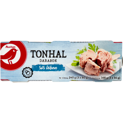 Auchan Kedvenc tonhal darabok sós lében 3 x 80 g (240 g)
