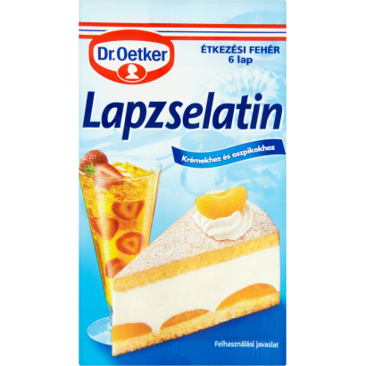 Dr. Oetker Lapzselatin fehér 6 lap 10 g
