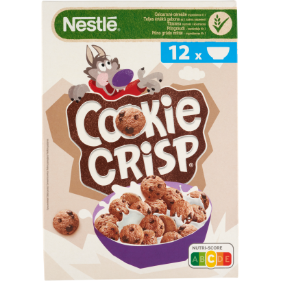 Nestlé Cookie Crisp süti formájú, csokiízű, ropogós gabonapehely 375 g