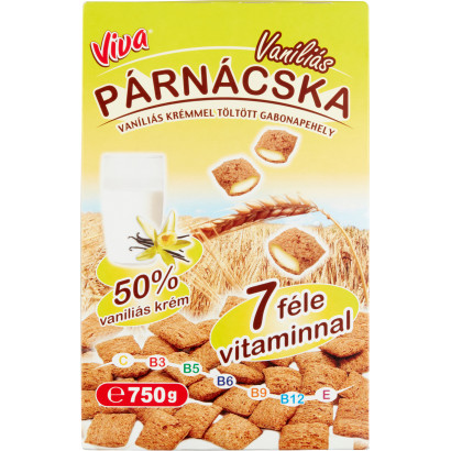 Viva vaníliás krémmel töltött gabonapehely párnácska 750 g