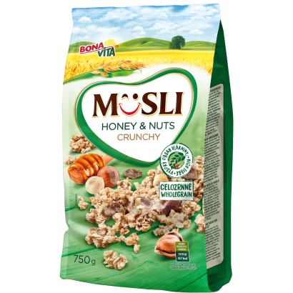 Crunchy müzli méz és mogyoró 750 g
