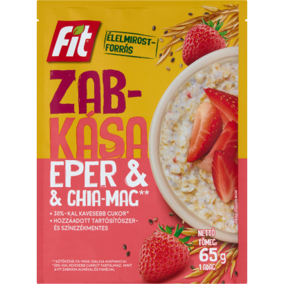 Fit zabkása chia-maggal, eperrel ízesítve 65 g