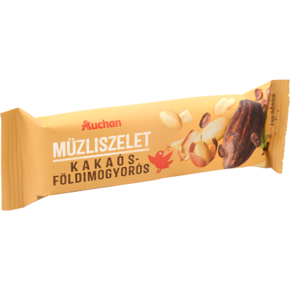 Auchan Kedvenc kakaós-földimogyorós müzliszelet 20 g
