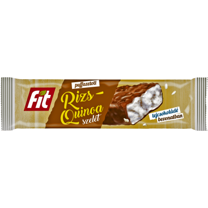 Fit puffasztott rizs-quinoa szelet tejcsokoládé bevonatban 18 g