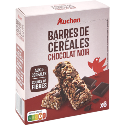 Auchan Kedvenc gabonás szelet étcsokoládéval 126 g (6 x 21 g)