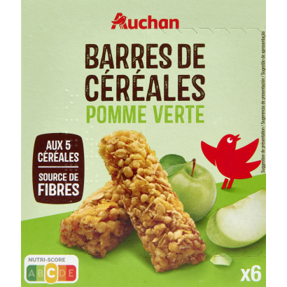 Auchan Kedvenc gabonás szelet zöld almával 126 g (6 x 21g)