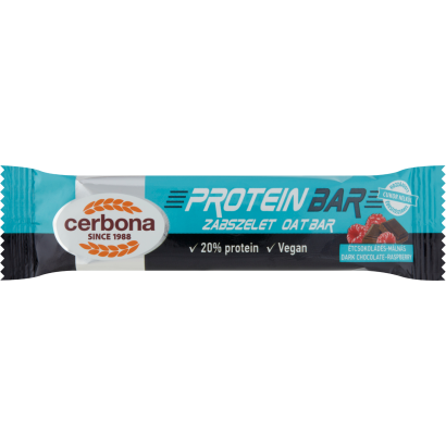 Cerbona Protein fehérjében gazdag étcsokoládés-málnás zabszelet édesítőszerekkel 40 g
