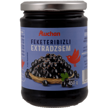 Auchan Kedvenc fekete ribizli extradzsem 450 g