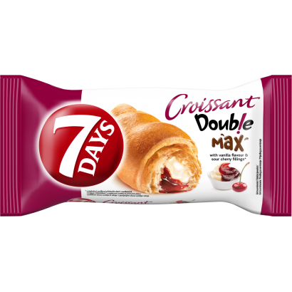 7DAYS Double Max croissant vaníliaízű töltelékekkel és meggyes töltelékekkel 80 g