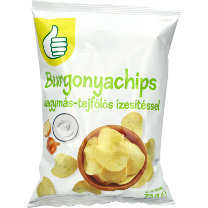 Auchan Tipp hagymás tejfölös chips 75 g