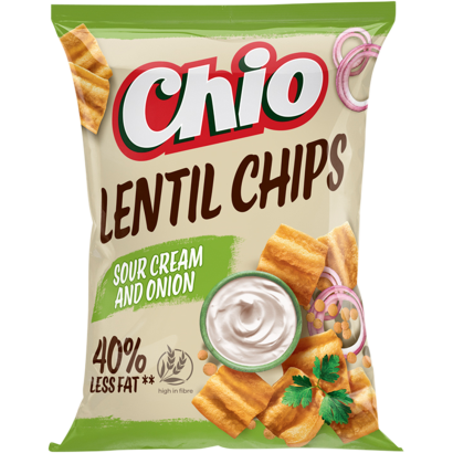 Chio hagymás-tejfölös ízű lencse chips 65 g