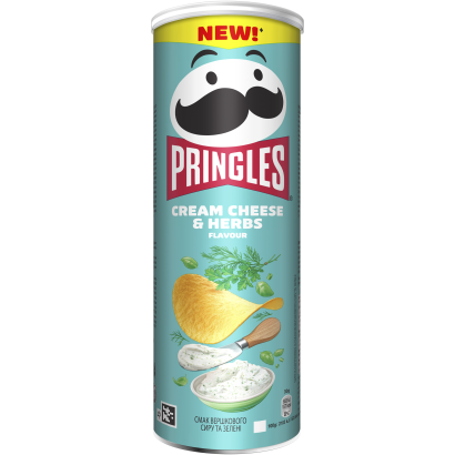 Pringles krémsajt és zöldfűszeres ízesítésű sós snack 165 g