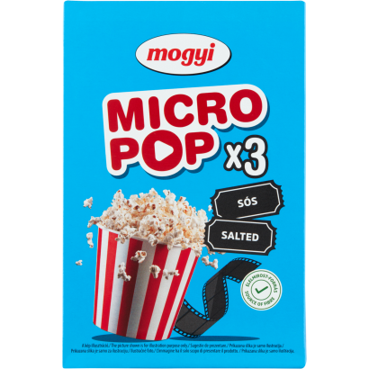 Mogyi Micro Pop sós, mikrohullámú sütőben elkészíthető pattogatni való kukorica 3 x 100 g (300 g)