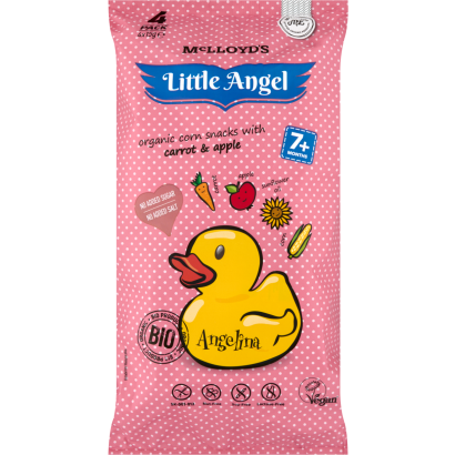 Little Angel Angelina extrudált kukoricás bio snack répával és almával 4 x 15 g (60 g)