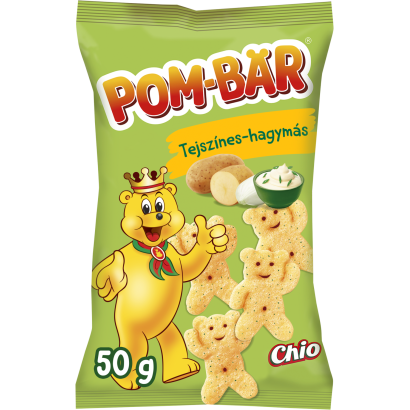 Pom-Bär tejszínes-hagymás ízű burgonyasnack 50 g
