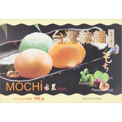 Szilva, pomelo és maracuja ízű ázsiai mochi édesség 180 g