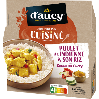 Indiai stílusú csirkehús rizzsel, zöldségekkel és currys szósszal 300 g