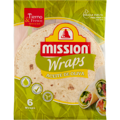 Mission Wraps olívás tortilla búzalisztből 25 cm 6 db 370 g