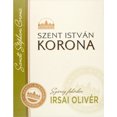 Szent István Korona Dunántúli Irsai Olivér száraz fehérbor 11% 3 l