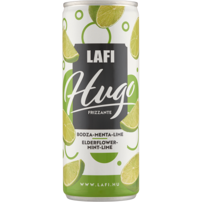 Lafi Hugo Frizzante bodza-menta-lime ízű szénsavas boralapú ital 7% 250 ml