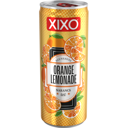XIXO Orange Lemonade narancsízű, szénsavas üdítőital cukorral és édesítőszerekkel 250 ml