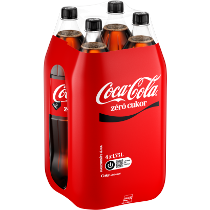 Coca-Cola Zéró colaízű energiamentes szénsavas üdítőital édesítőszerekkel 4 x 1,75 l