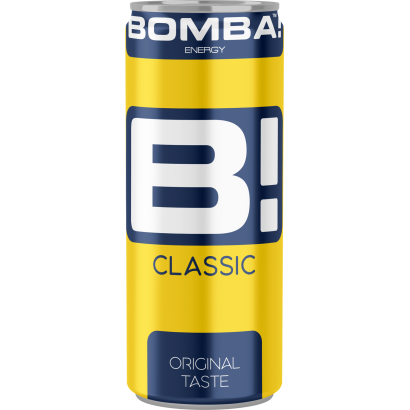 BOMBA! hőkezelt, koffeintartalmú, tutti-frutti ízű szénsavas ital 250 ml