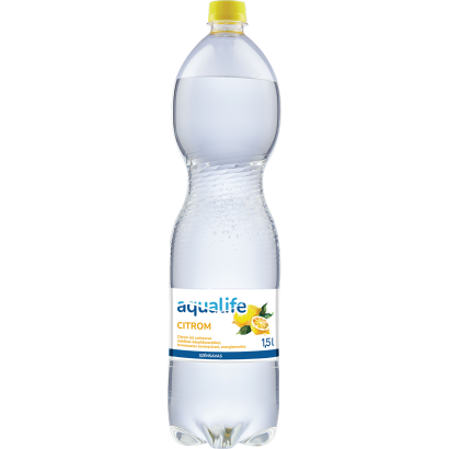 Aqualife energiamentes, citromízű szénsavas üdítőital édesítőszerekkel természetes ásványvízzel 1,5