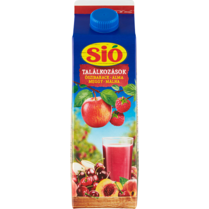 Sió Találkozások rostos őszibarack-alma-meggy-málna vegyes gyümölcsital 1 l