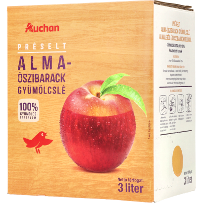 Auchan Kedvenc préselt alma-őszibarack gyümölcslé 100% 3 l