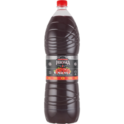 Piroska XXL málna ízű gyümölcsszörp feketerépalével színezve cukorral és édesítőszerekkel 2 l