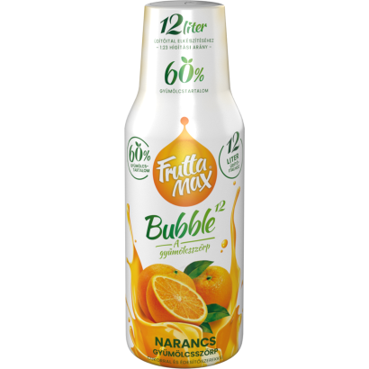 FruttaMax Bubble12 narancs gyümölcsszörp cukorral és édesítőszerekkel 500 ml