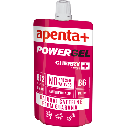 Apenta+ meggy ízű energiazselé guarana kivonattal, hozzáadott vitaminokkal 100 g