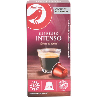 Auchan Kedvenc Espresso Intenso kávékapszula 10 intenzitású 10 x 5,2 g