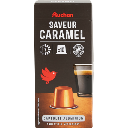 Auchan Kedvenc Saveur Caramel karamell ízű kávékapszula 7 intenzitású 10 x 5,2 g