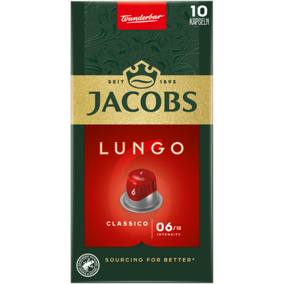 Jacobs Lungo Classico őrölt-pörkölt kávé kapszulában 10 db 52 g