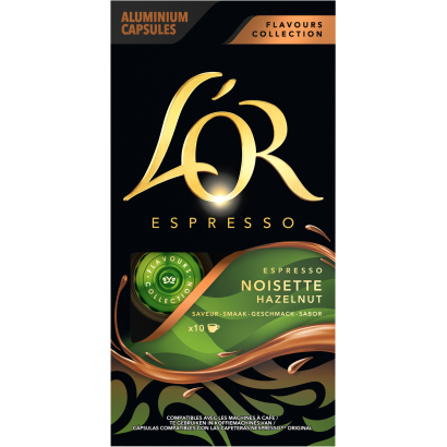 L'OR Espresso mogyoróízű őrölt-pörkölt kávé kapszulában 10 db 52 g