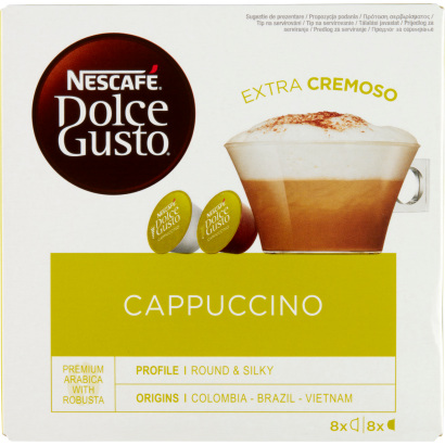 NESCAFÉ Dolce Gusto Cappuccino tej- és kávékapszula cukorral 16 db 186,4 g