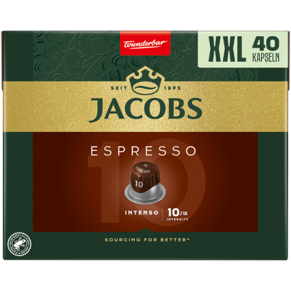 Jacobs Espresso Intenso őrölt-pörkölt kávé kapszulában 40 db 208 g