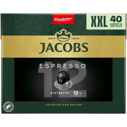 Jacobs Espresso Ristretto őrölt-pörkölt kávé kapszulában 40 db 208 g