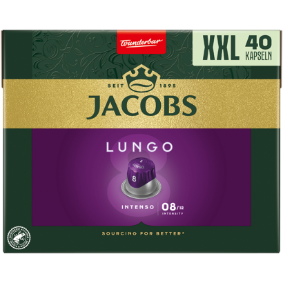 Jacobs Lungo Intenso őrölt-pörkölt kávé kapszulában 40 db 208 g