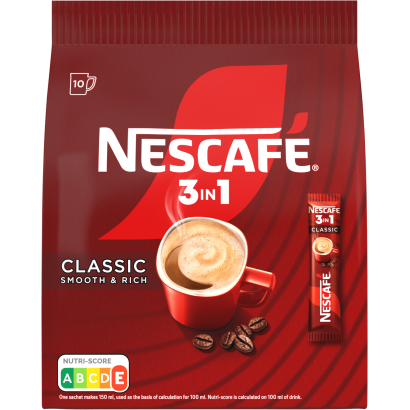 Nescafé 3in1 Classic Smooth & Rich azonnal oldódó kávéspecialitás 10 x 16,5 g (165 g)
