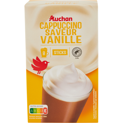 Auchan Kedvenc Cappuccino vanília ízű azonnal oldódó kávéspecialitás 144 g