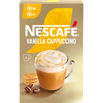 NESCAFÉ Vanilla Cappuccino vanília ízű azonnal oldódó kávéspecialitás 8 x 14 g (112 g)