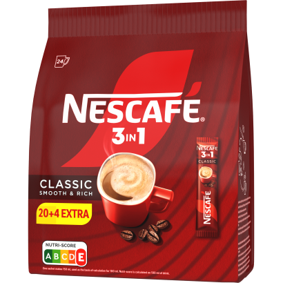 Nescafé 3in1 Classic azonnal oldódó kávéspecialitás 24 x 16,5 g (396 g)