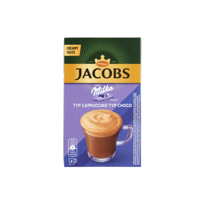 Jacobs Milka azonnal oldódó kávé- és kakaóitalpor 8 x 18,5 g (126,4 g)