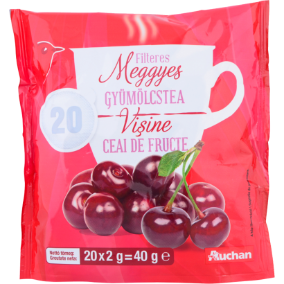 Auchan Kedvenc Meggyes gyümölcstea 20 x 2 g