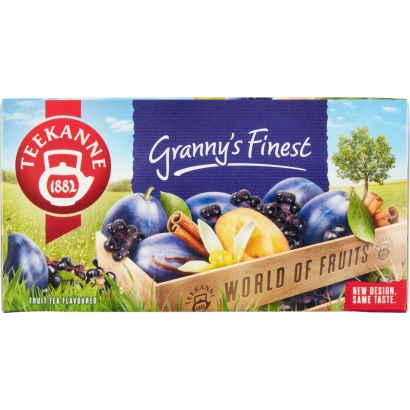 Teekanne World Of Fruits Granny's Finest bodza-, vanília- és szilvaízű gyümölcstea 20 filter 50 g