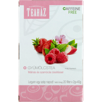 Gárdonyi Teaház gyümölcstea málnás és szamócás ízesítéssel 20 filter 40 g
