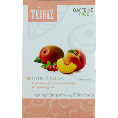 Gárdonyi Teaház gyümölcstea őszibarack és mangós ízesítéssel & csipkebogyóval 20 filter 40 g